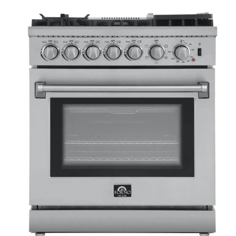 FORNO Dual Fuel Range Stainless 30" Electric Gas - FFSGS6196-30