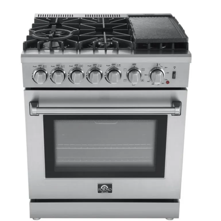 FORNO Dual Fuel Range Stainless 30" Electric Gas - FFSGS6196-30