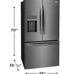 FRIGIDAIRE GALLERY 36 In 27,8 Cu Ft Refrigerator Black Stainless Bottom Freezer, French door - GRFS2853AD