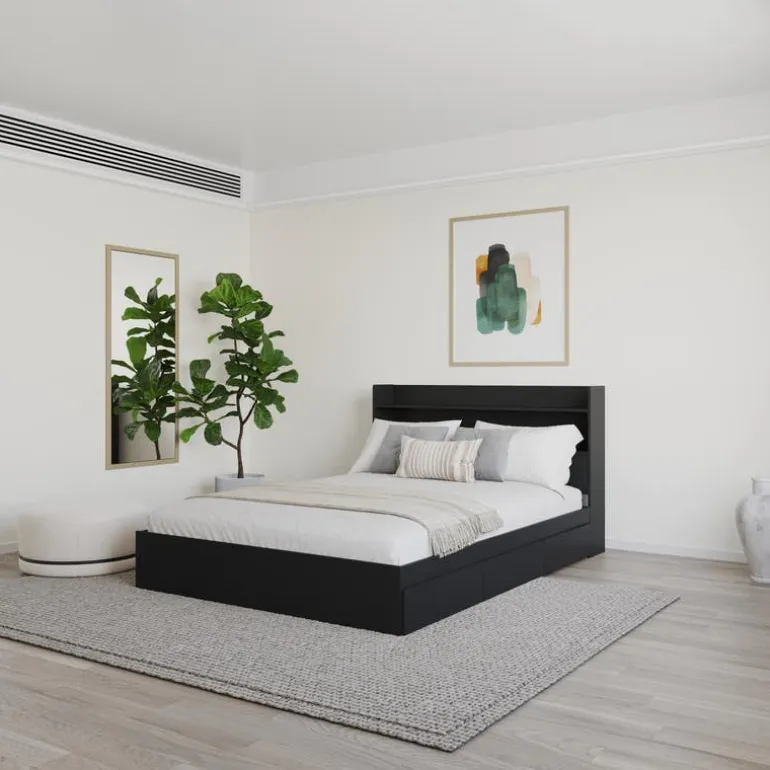 Full Bed with 3-Drawer Storage and Headboard (54") - Nexera