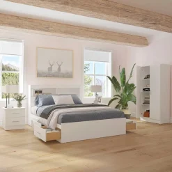 Full Bed with 6-Drawer Storage and Headboard (54