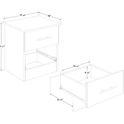 Full Bed with 6-Drawer Storage Headboard and Nightstand (54