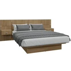 Full Bed with Wall Units and Nightstands (54")