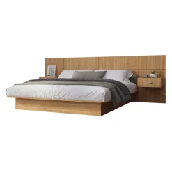 Full Bed with Wall Units and Nightstands (54