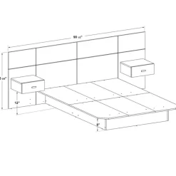 Full Bed with Wall Units and Nightstands (54
