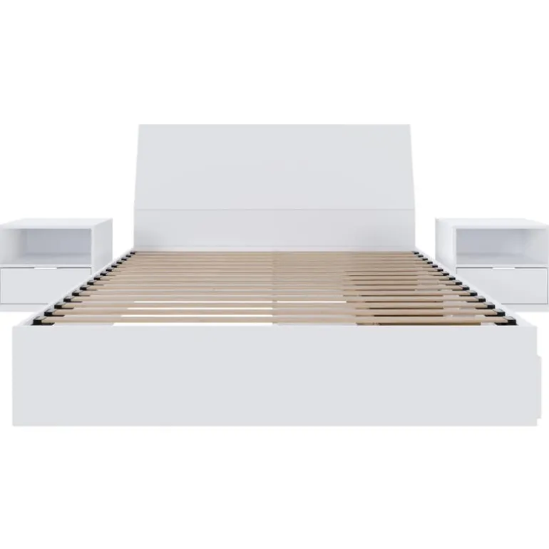 Full Bedroom Set with 3-Drawer Storage (54") - 4pcs - Nexera