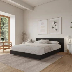 Full Platform Bed with Headboard (54