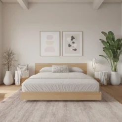 Full Platform Bed with Headboard (54") - Nexera