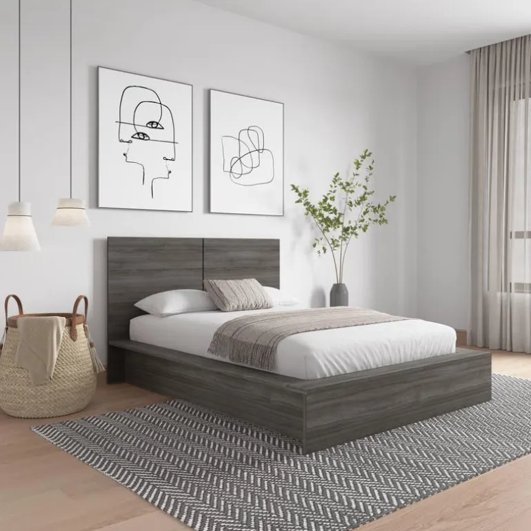 Full Platform Bed with Headboard (54") - Nexera