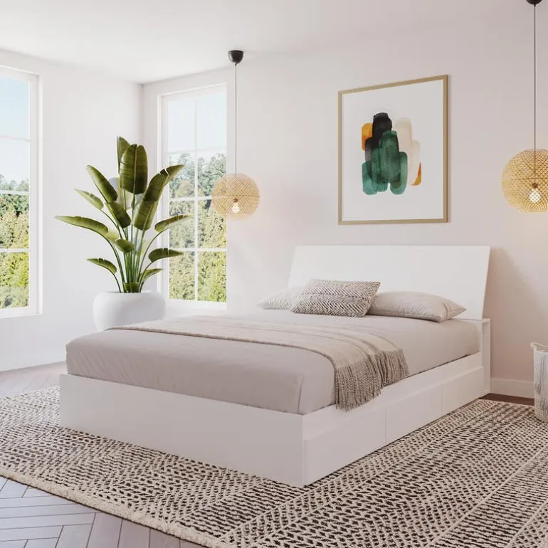 Full Size Panel Headboard, White - Nexera