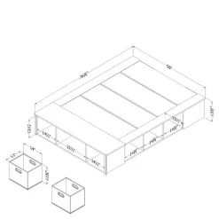 Full Storage Bed with Baskets (54