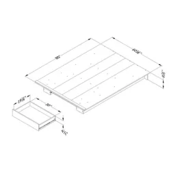 Full/Queen Platform Bed (54/60'') - South Shore