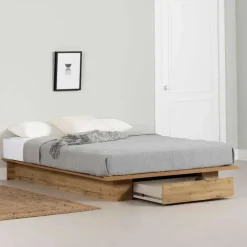 Full/Queen Platform Bed with 1-Drawer Storage (54