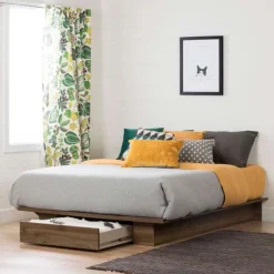 Full/Queen Platform Bed with 1-Drawer Storage (54