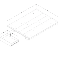 Full/Queen Platform Bed with 1-Drawer Storage (54