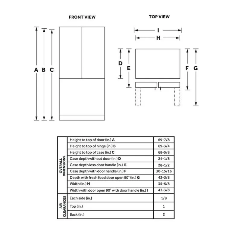 GE 21,9 Cu Ft 36 In Refrigerator Stainless Steel Bottom Freezer, French door - GWE22JYMFS