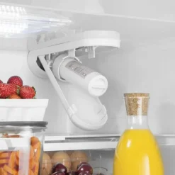 GE 26.7 Cu Ft 36 In Refrigerator White Bottom Freezer, French door - GNE27JGMWW