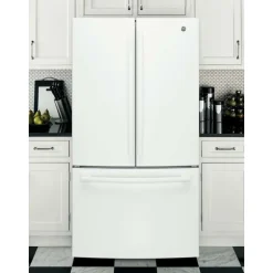 GE 26.7 Cu Ft 36 In Refrigerator White Bottom Freezer, French door - GNE27JGMWW