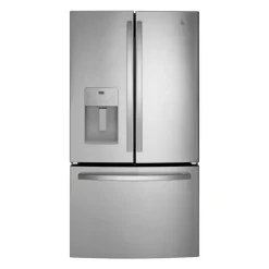 GE 25.6 Cu Ft 36 In Refrigerator Stainless Steel Bottom Freezer, French door - GFE26JYMFS