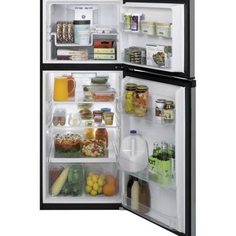 GE 11.6 Cu Ft 24 In Refrigerator Stainless Steel Top Freezer - GPE12FSKSB