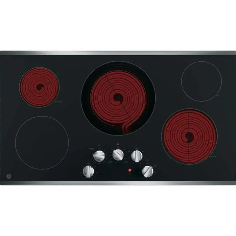 GE Cooktop Glass-Ceramic black 36" Electric black - JP3036SLSS