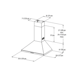 GE Hood Wall Mount Slate 30" , 350 CFM - JVW5301EJESC