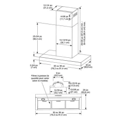 GE Hood Wall Mount Stainless Steel 30