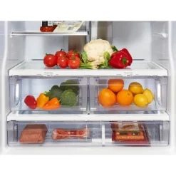 GE Profile 20.8 Cu Ft 30 In Refrigerator White Bottom Freezer, French door - PNE21NGLKWW
