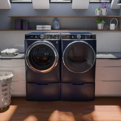 GE Profile Washer & Dryer Kit, Saphire Blue, Front-Load - PFW-PFD87