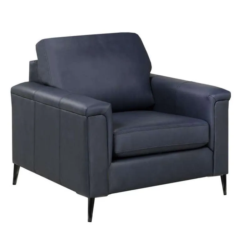 Genuine Leather Armchair - Blue
