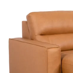 Genuine Leather Modular Sectional with Power Sliding Seats and Media Console - 6 pcs