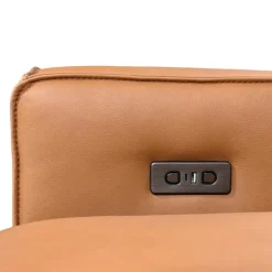 Genuine Leather Modular Sectional with Power Sliding Seats and Media Console - 6 pcs