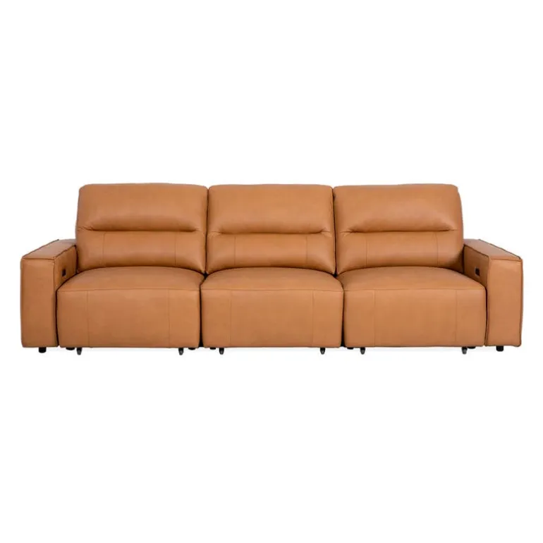 Genuine Leather Modular Sofa with Power Sliding Seats - 3 pcs