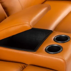 Genuine Leather Power Modular Reclining Loveseat with Console - 3 pcs