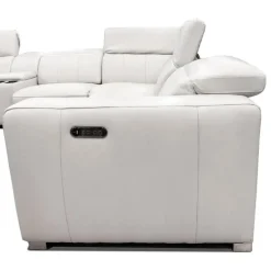 Genuine Leather Power Modular Reclining Sofa with Adjustable Headrests – 3 pcs