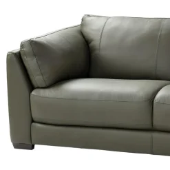 Genuine Leather Sectional with Right-Side Extra Seat and Matching Ottoman