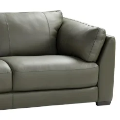 Genuine Leather Sectional with Left-Side Extra Seat and Matching Ottoman