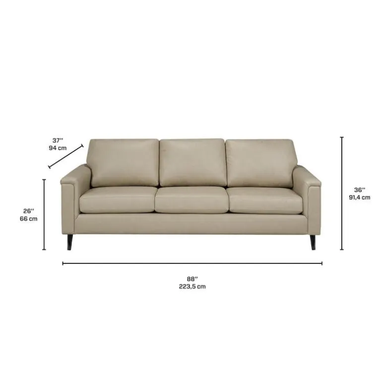 Genuine Leather Sofa - Beige