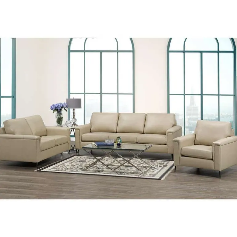 Genuine Leather Sofa - Beige
