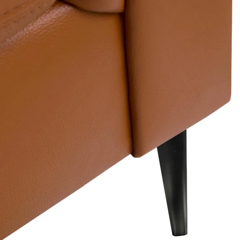 Genuine Leather Sofa - Cognac