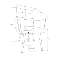 Grey Dining Chairs (Set of 2) 35” - Monarch