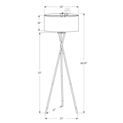 62"H Metal Floor Lamp