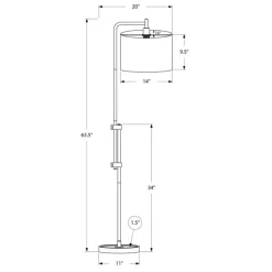 63"H Metal Floor Lamp