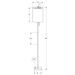 64"H Metal Floor Lamp
