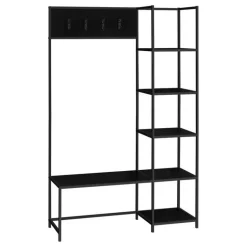Hall tree / bench - 8 hooks / 5 shelves - 72