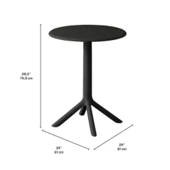 Indoor/Outdoor Resin Round Dining Table – Black
