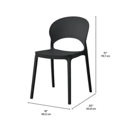 Indoor/Outdoor Resin Stackable Chair - Black