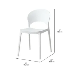 Indoor/Outdoor Resin Stackable Chair - White