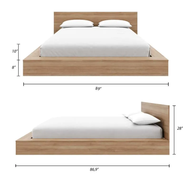 King Platform Bed with Headboard (78") - Nexera