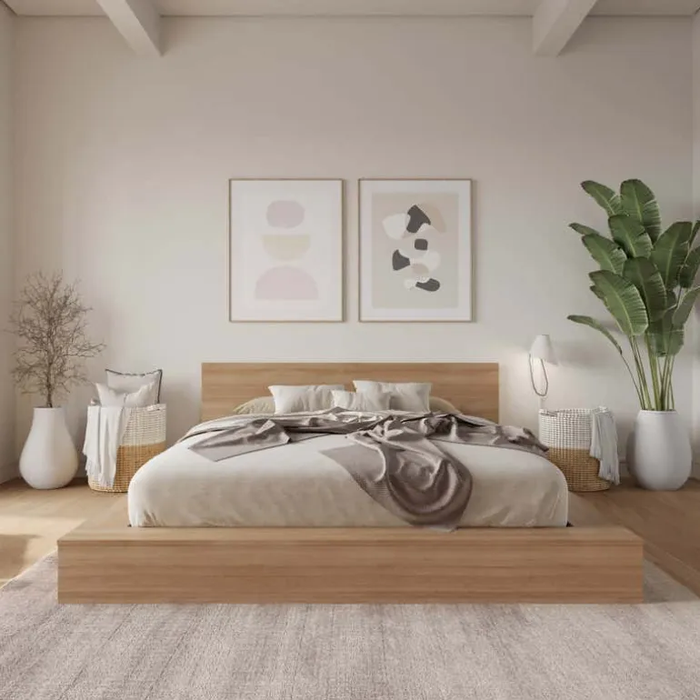 King Platform Bed with Headboard (78") - Nexera